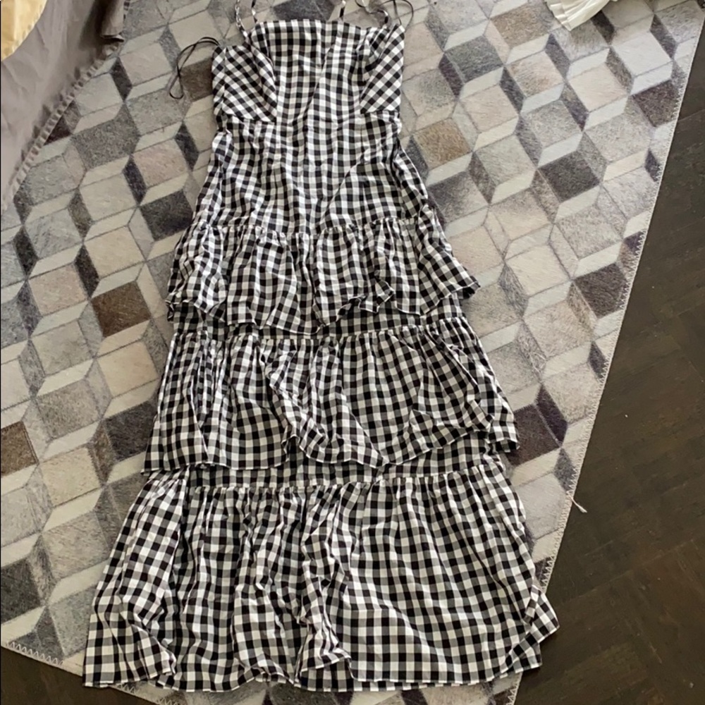 Black and white gingham Long dress